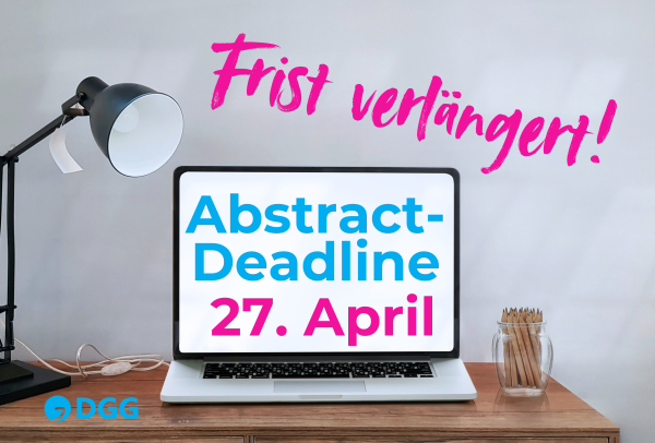 Laptop mit Abstract-Deadline 27. April