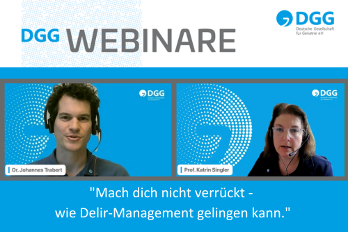 Screenshot aus dem DGG-Webinar zum Delirmanagement