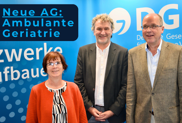 Die Gründungsmitglieder der DGG-Arbeitsgruppe Ambulante Geriatrie (v.l.): Christine Klasen, Chefärztin der Geriatrischen Rehaklinik am Krankenhaus St. Ingbert, DGG-Präsident Professor Markus Gosch und AG-Initiator Dr. Michael Stanke aus Hildesheim